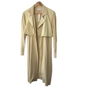 CALVIN KLEIN Beige Wheat Belted Trench Cardigan Jacket Women's Medium NEW $129